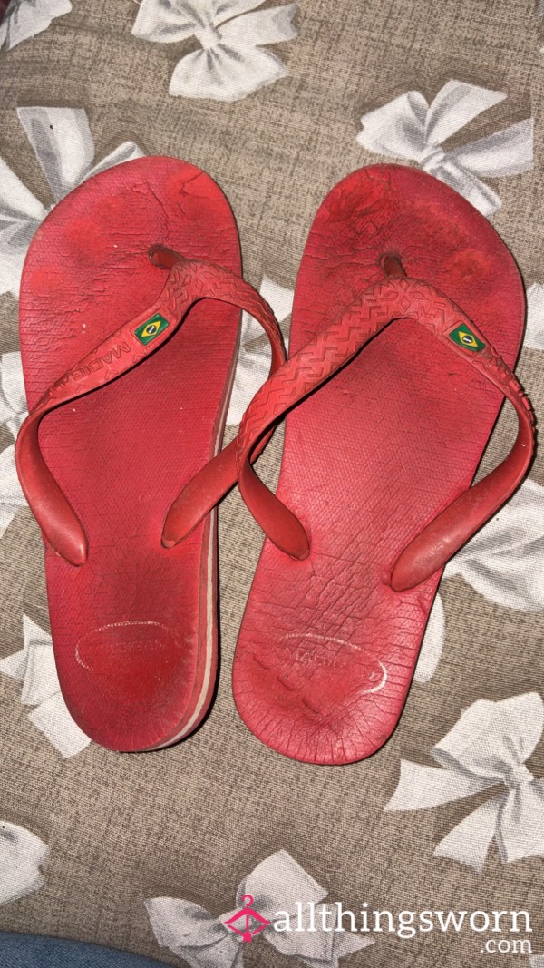 Red Old Ruined Slippers