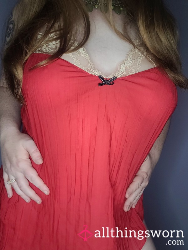 Red Open-Back Chemise - Barely There