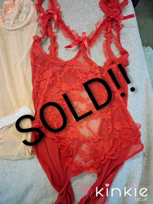 Red Open Body Suit