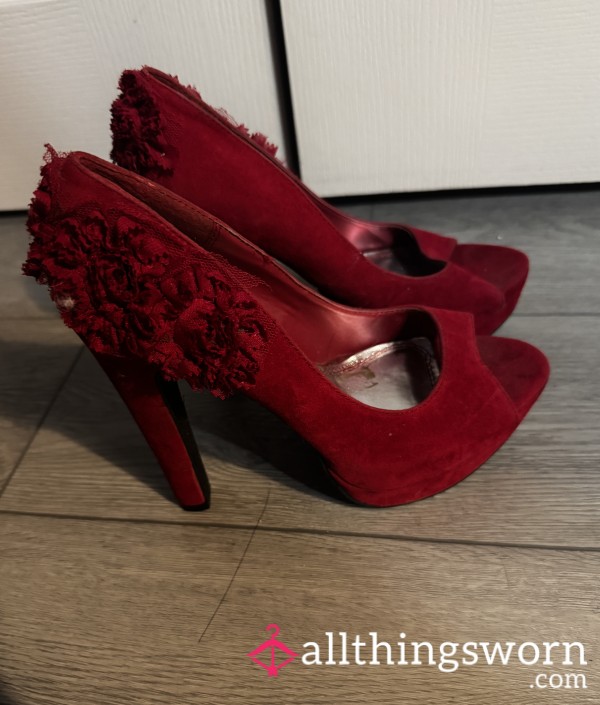 Red Open Toed Pumps