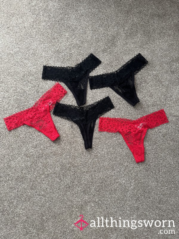 Red Or Black Lace Thongs Ready To Wear 💋