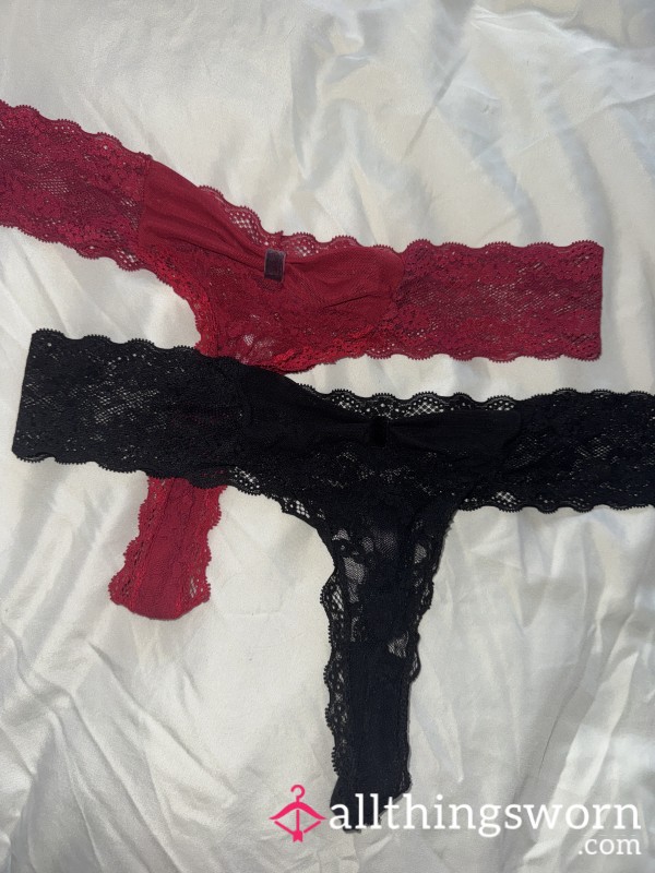 Red Or Black Lace Thong