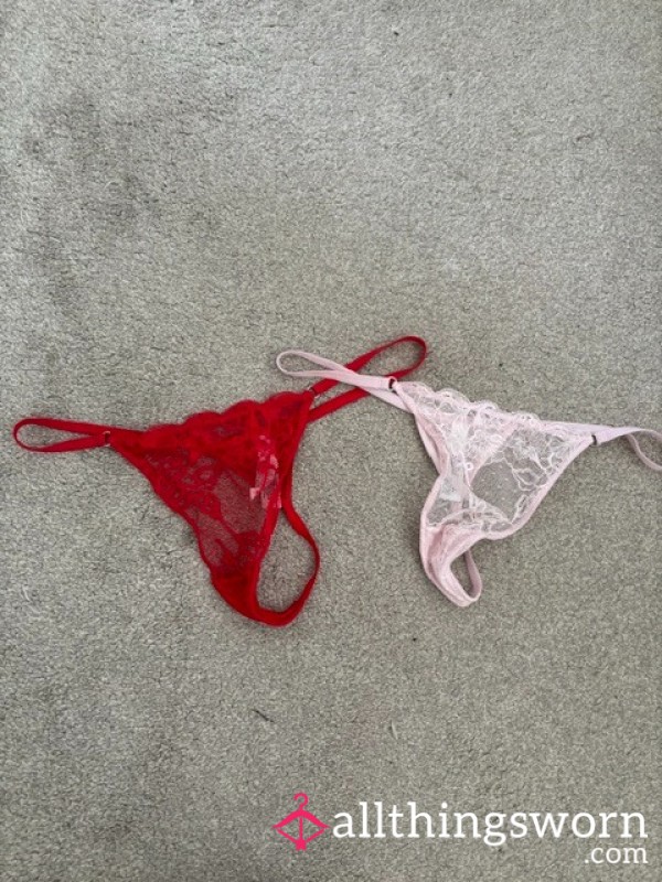 Red Or Pink Tiny Lacy Thong - You Choose!