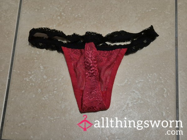🔴⚫️Red-black Lace Thong🔴⚫️