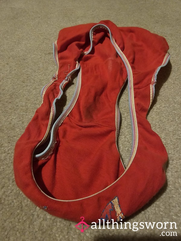 Red Panties Well Worn, Scented And Stained