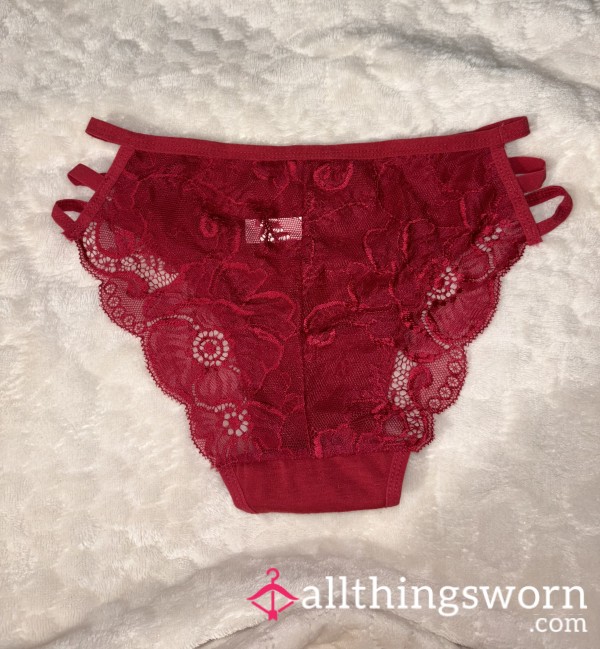 Red Panties With A Lace Back