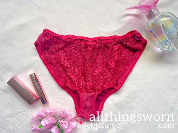 Red Panties With Lace Front