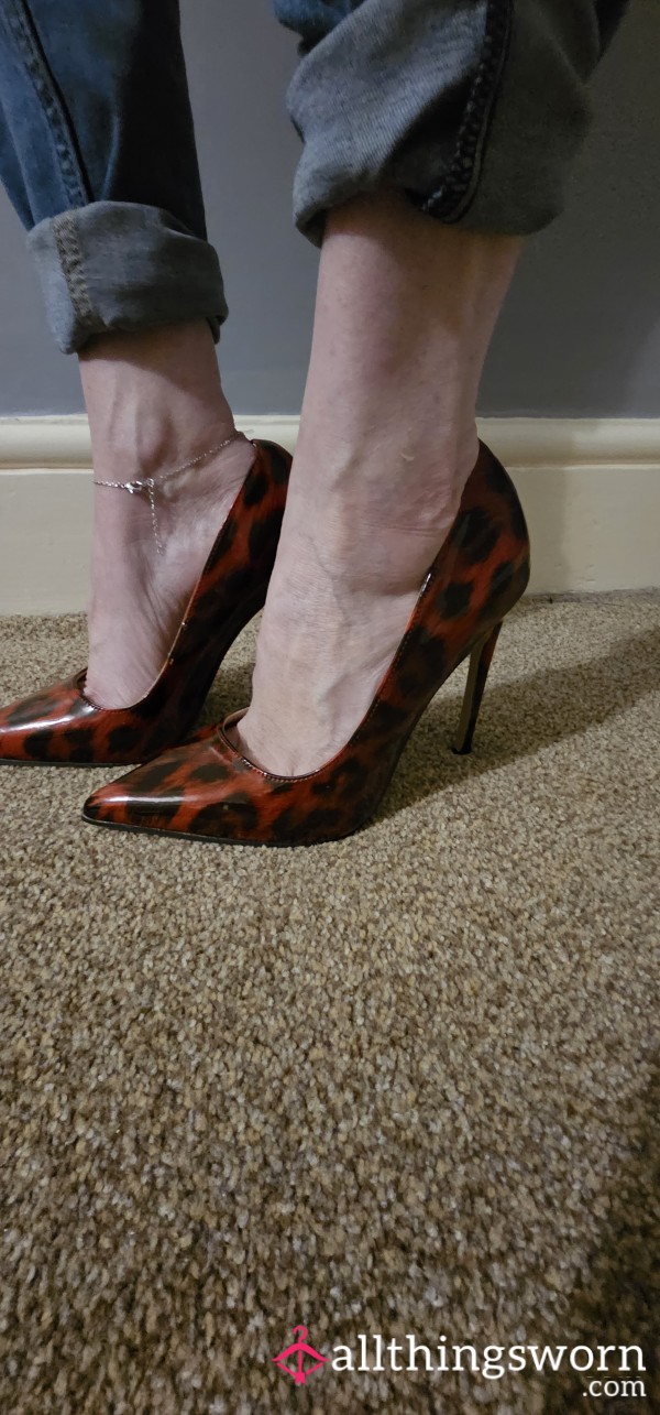 Red Patent P**p Toe Heels