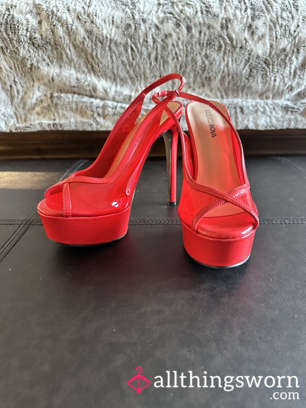 Red P**p Toe Heels