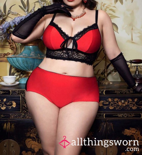 Red Pinup Style Two Piece Set NEW With Add Ons