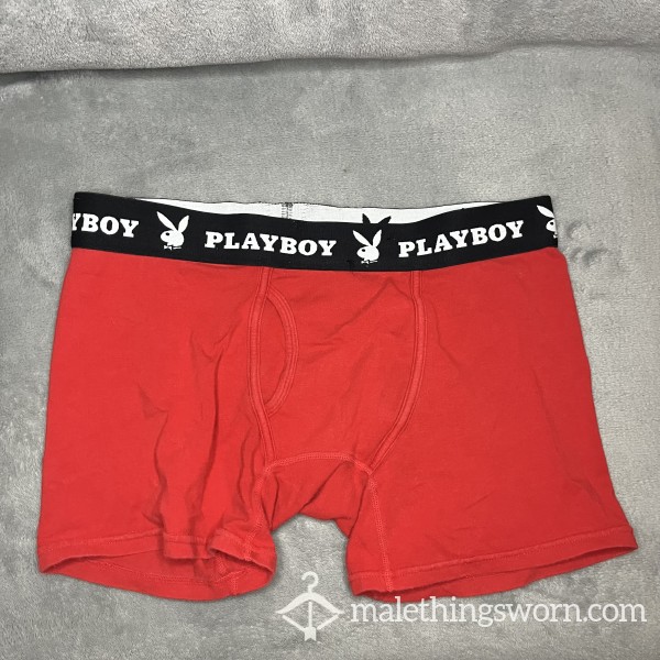 Red Playboy Long Boxer Briefs