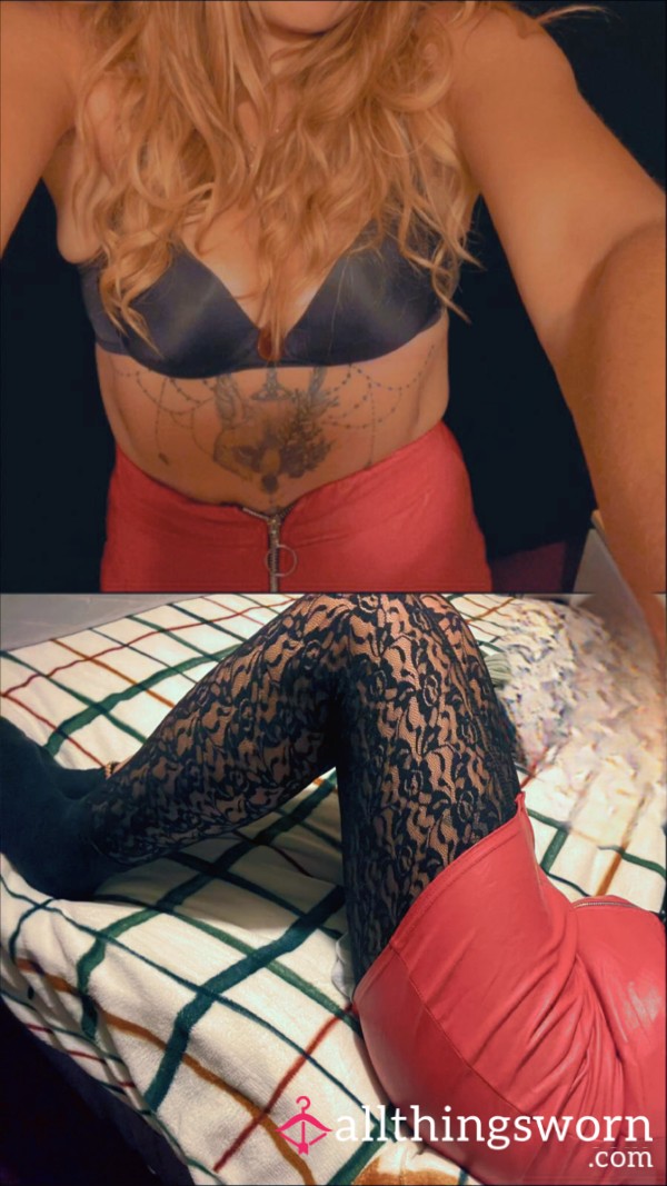 Red Pleather Skirt