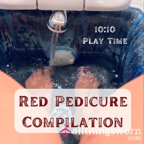 Red Polish Pedicure Compilation Video