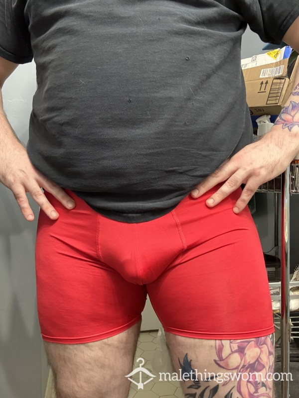 Red Polyester Boxer Briefs- 7 Days