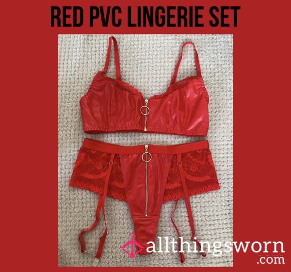 Red PVC Lingerie Set🍒