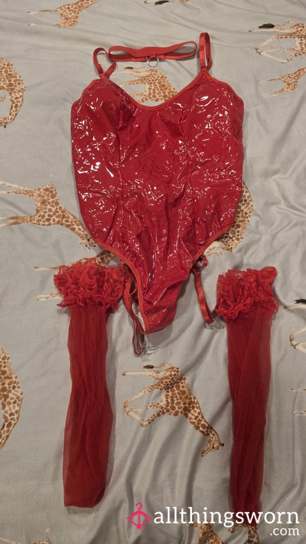 Red Pvc Outfit