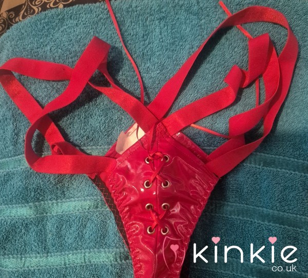 Red Pvc Soft Feel Strappy Thongs