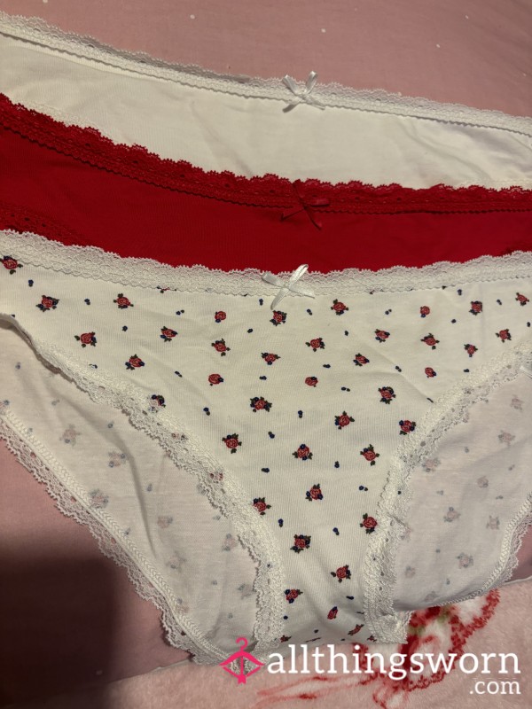 Red Rose Print Full B*m Cotton Panties