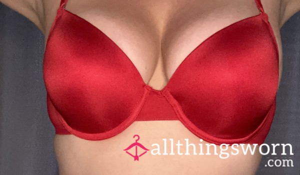 Red Satin Bra