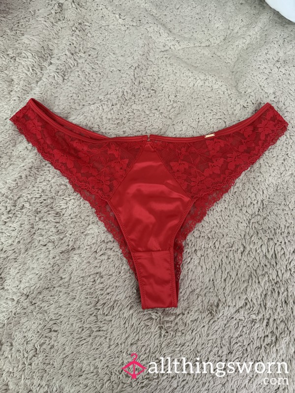 Red Satin Look With Lace