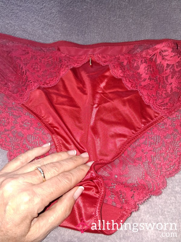 ❤️Beautiful Red Satin Panties As Worn In My Profile Picture 📸
