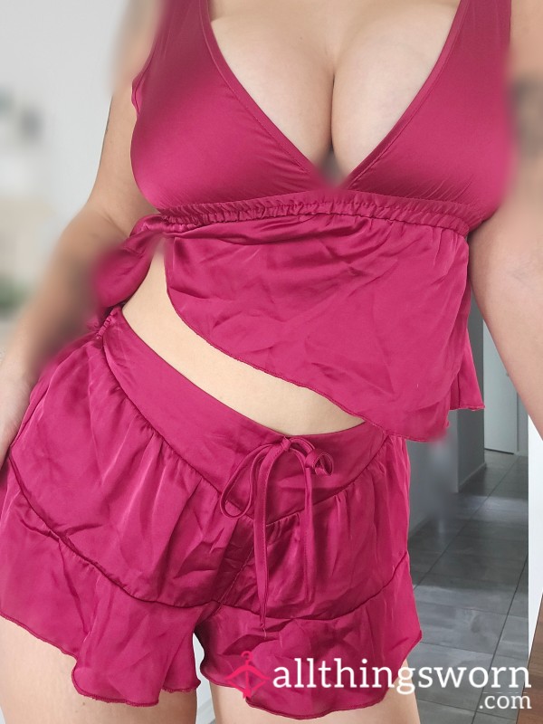 Red Satin Pj Set ♥️