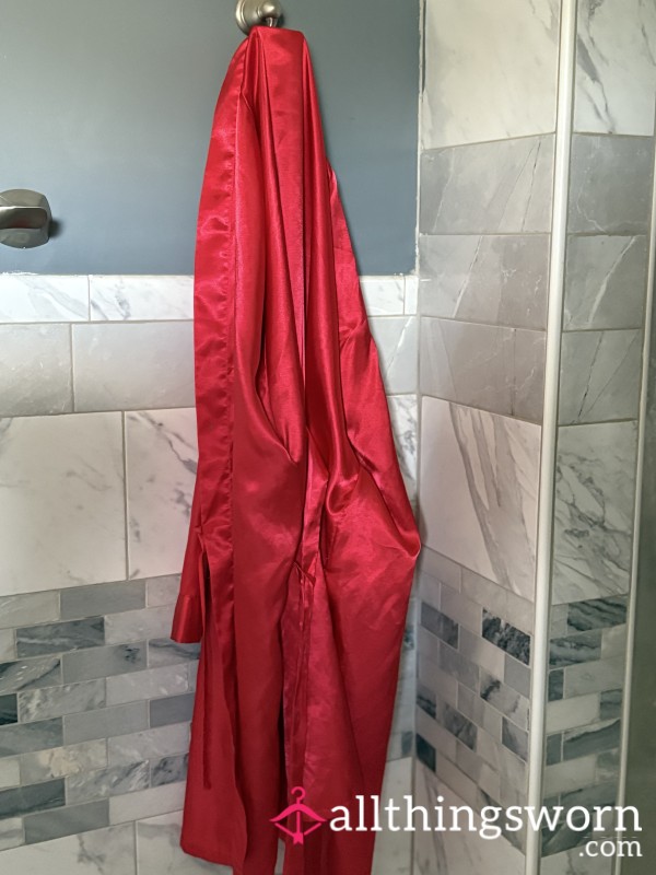 Red Satin Robe // Much Loved And Used For 7 Years