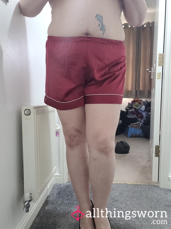 Red Satin Shorts