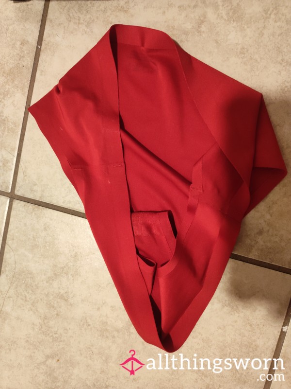 Red  Nylon Seamless Panties