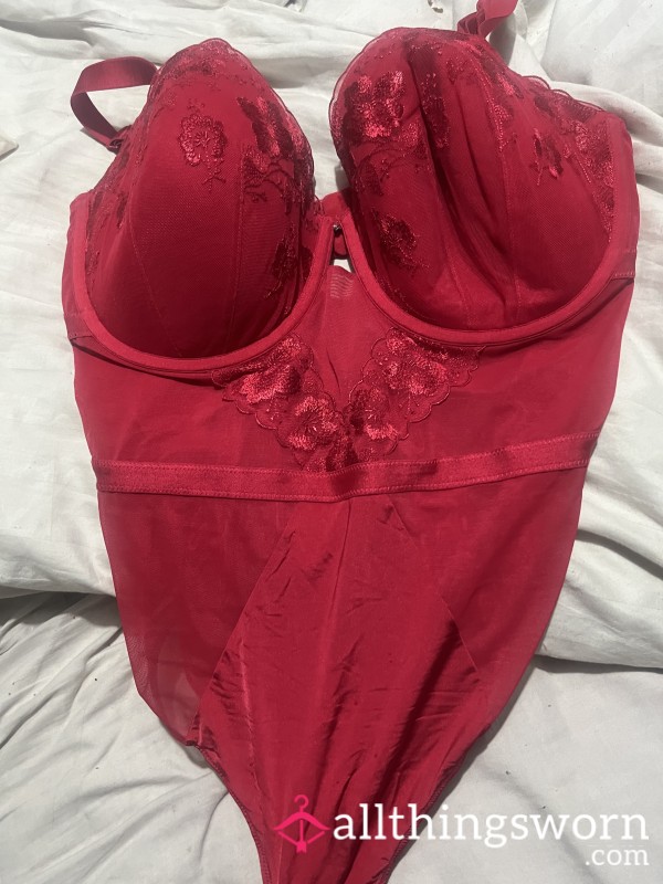 Red S**y Underware Set Worn