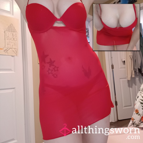 ❤️ RED SHEER BABYDOLL ❤️