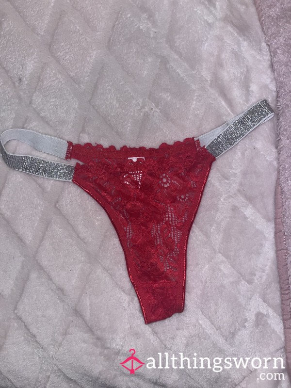 Red Shine Strap Thong XS.