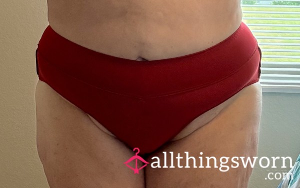 Red Shiny Full Back Panties