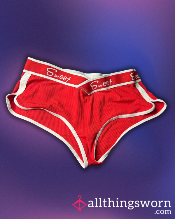 Red ‘Short’ Style Fullback Panties - WELL WORN