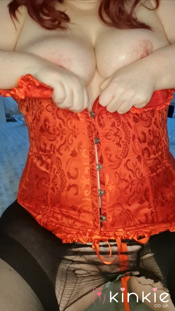 Red Silk Corset. Plus Size.
