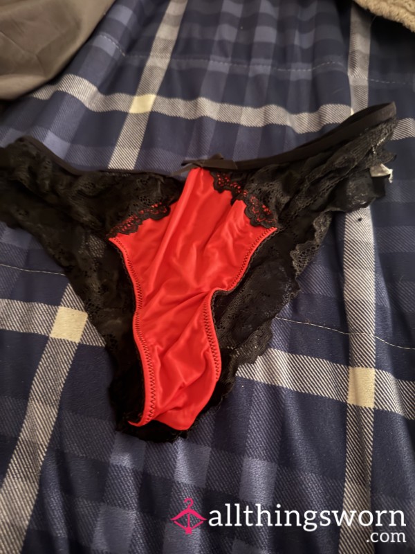 Red Silk/lace Panties