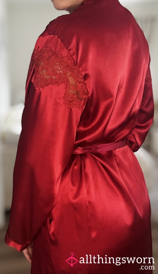 Red Silky Dressing Gown