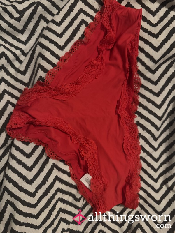 Red Silky Panties Can Be Sent Worn Or How You Desire