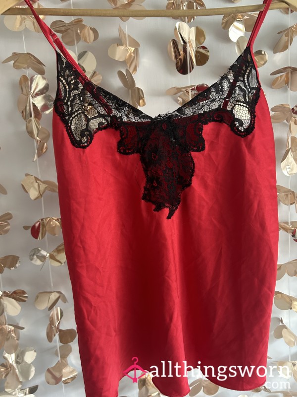 Red Silky Pj Top
