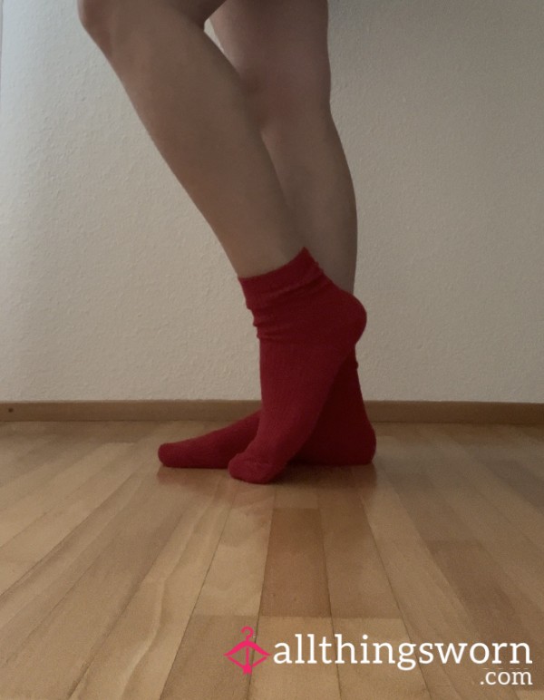 Red Socks Worn For 24 Hours❤️
