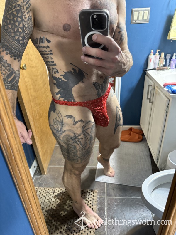 Red Sparkle Thong