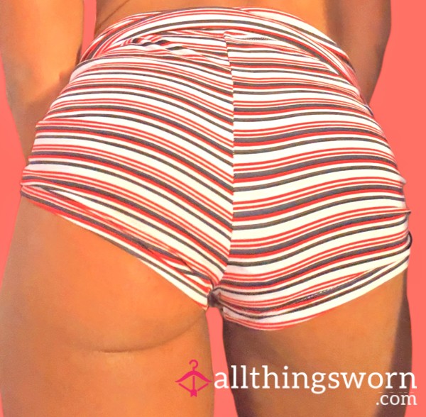 Red Striped Sleepwear Pajama Shorts