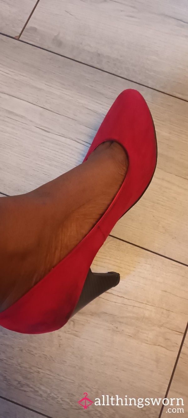 Red Suede Heels | S**y, Soft & Well-Worn ❤️👠