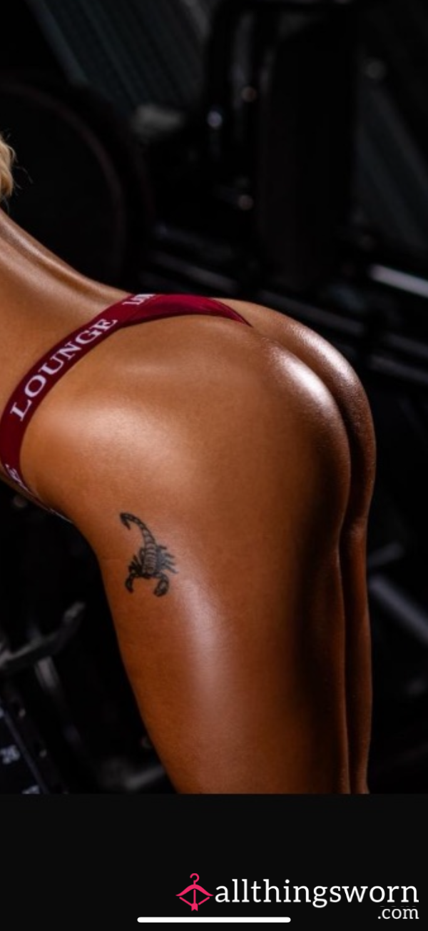 Red Sweaty Gym Thong