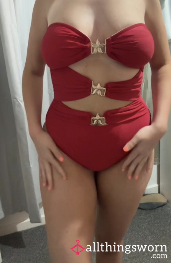 Red Sweaty S**y Swimsuit