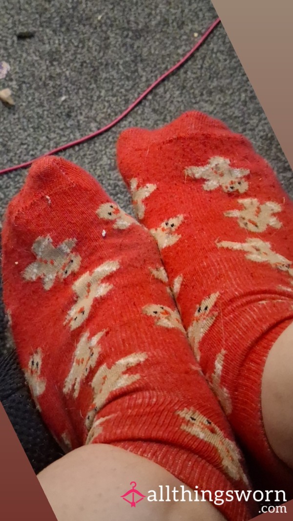 ✨️Red Sweaty Smelly Christmas Gingerbread Socks✨️