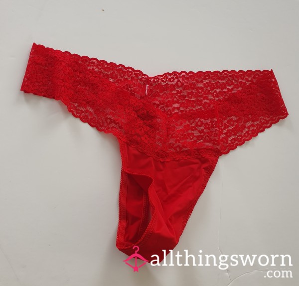Red Temptation – Kinky Lacy Thong (Size 14)