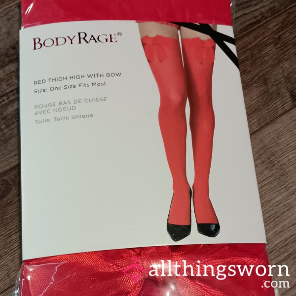 🎀 RED THIGH HIGH PANTYHOSE 🎀