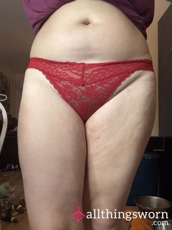 Red Thong Worn Panties | Worn By Your Nerdy Gamer Girl 🎮✨ | Vacuum Sealed + Proof Of Wear