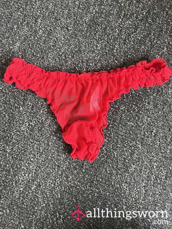 Red Thong Size 6-8, Ready To Be Worn And Sent To You😉😉